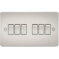 Knightsbridge 10AX 6-Gang 2-Way Light Switch Pearl (675VF)