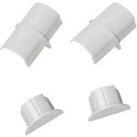 D-Line Plastic White Connector & End Cap Pack 4 Pcs (67652)