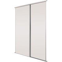 Spacepro Classic 2-Door Sliding Wardrobe Door Kit Cashmere Frame Cashmere Panel 1185mm x 2260mm (676GK)