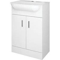 Bathroom Vanity Unit with Comite Basin Gloss White 520mm x 424mm x 806mm (677PC)