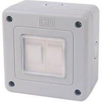 LAP IP66 10AX 2-Gang 2-Way Weatherproof Outdoor Switch (67865)
