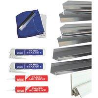 Splashwall Installation Kit Polished Silver 8 Piece Set (678KU)