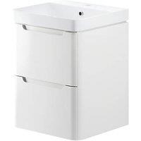 Wall-Hung Vanity Unit & Basin Gloss White 500mm x 460mm x 662mm (678PJ)