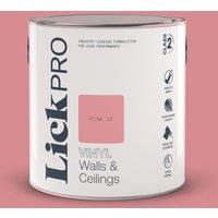 LickPro 2.5Ltr Pink 12 Vinyl Matt Emulsion Paint (678TM)