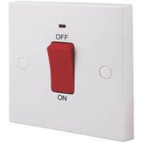 British General 900 Series 45A 1-Gang DP Cooker Switch White with Neon (67918)