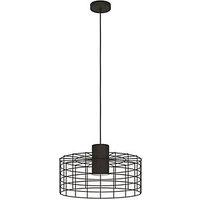 Eglo Milligan 48cm Single Pendant Light Black/White (679PL)