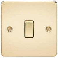 Knightsbridge 10AX 1-Gang 2-Way Light Switch Polished Brass (679TX)