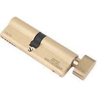 Smith & Locke Fire Rated 1 Star Thumbturn 6-Pin Euro Cylinder Lock 45-50 (95mm) Polished Brass (6804P)