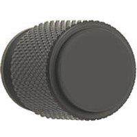 Elite Knobs & Handles Kensington Knurled Cabinet Knob Matt Black 20mm (680KK)