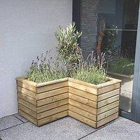 Forest Linear L-Shaped Garden Planter Natural Timber 800mm x 800mm x 443mm (680KP)