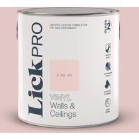LickPro 2.5Ltr Pink 03 Vinyl Matt Emulsion Paint (680TM)
