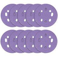 Trend AB/125/240A 240 Grit 8-Hole Punched Multi-Material Sanding Discs 125mm 10 Pack (682PV)