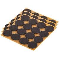 Fix-O-Moll Brown Round Self-Adhesive Felt Gliders 22mm x 22mm 48 Pack (683KF)