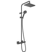 Hansgrohe Vernis Shape Showerpipe 230 HP Rear-Fed Exposed Matt Black Thermostatic Mixer Shower Kit (683VG)