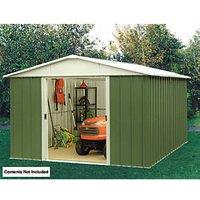 Yardmaster 9' 6" x 7' 6" (Nominal) Apex Metal Shed Green (68419)