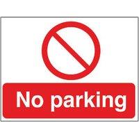 Essentials No Parking Sign & Stanchion Frame 450mm x 600mm 2 Pieces (6845T)
