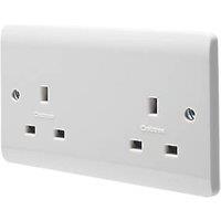Crabtree Instinct 13A 2-Gang Unswitched Socket White (684HV)
