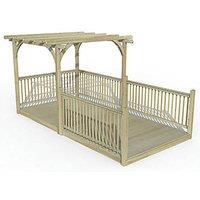 Forest Ultima 16' x 8' (Nominal) Flat Pergola & Decking Kit with 4 x Balustrades (4 Posts) (685FL)