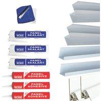 Splashwall Panel Installation & Care Kit White 13 Piece Set (685KU)