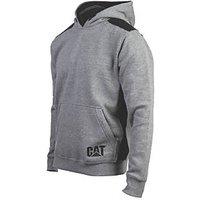 CAT Logo Panel Hooded Sweatshirt Dark Heather Grey 2X Large 50-53 Chest (685VF)