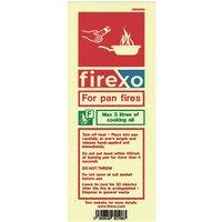 Firexo Photoluminescent Luminescent Pan Fire Extinguisher Sachet Sign 200mm x 80mm (686PP)