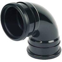 FloPlast Push-Fit 92.5 Double Socket Bend Black 110mm (68796)