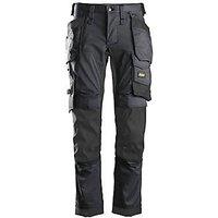 Snickers 6241 Stretch Trousers Grey/Black 36" W 30" L (687RF)