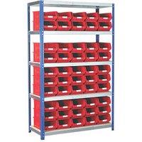 Barton Ecorax 5-Tier Metal Garage Shelving with Containers 1200mm x 450mm x 1760mm (68873)
