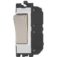 Contactum 20AX Grid DP Control Switch Brushed Steel with Neon with White Inserts (690RV)