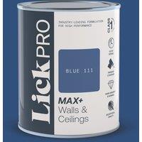 LickPro Max+ 1Ltr Blue 111 Matt Emulsion Paint (690TM)