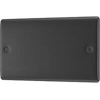 British General Nexus Metal 2-Gang Blanking Plate Matt Black (691PM)