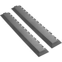 Ecotile Recycled T-Joint Interlocking 7mm Corner Ramps Graphite 588mm x 90mm 2 Pack (691YU)