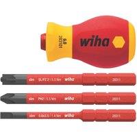 Wiha SlimVario VDE Stubby Screwdriver with Bits 4 Piece Set (692JG)