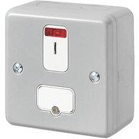 MK Metal-Clad Plus 13A Switched Metal Clad Secret Key Fused Spur with Neon with White Inserts (692JR)