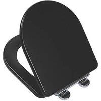 Croydex Iseo Soft-Close with Quick-Release Toilet Seat Moulded Wood Black (693KK)
