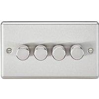 Knightsbridge 4-Gang 2-Way LED Intelligent Dimmer Switch Brushed Chrome (694PY)