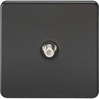 Knightsbridge 1-Gang F-Type Satellite Socket Matt Black (694TY)
