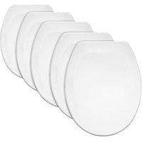 Bemis Jersey Toilet Seats Thermoplastic White 5 Pack (696PH)