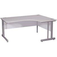 Nautilus Designs Aspire Right-Handed Corner Ergonomic Desk White /Silver 1800mm x 730mm (696PK)