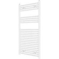 Flomasta 1200mm x 600mm 2101BTU White Flat Towel Radiator (696TF)