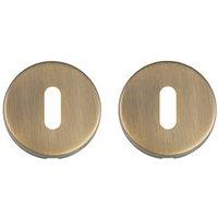 Eclipse Fire Rated Standard Escutcheon (Pair) Antique Brass 52mm (697KW)