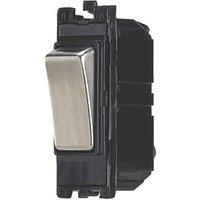 Contactum 20AX Grid SP Control Switch Brushed Steel with Neon with Black Inserts (697RV)