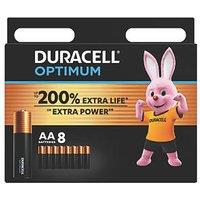 Duracell Optimum AA 1.5V Alkaline Batteries 8 Pack (698RP)