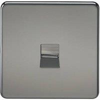 Knightsbridge 1-Gang Slave Telephone Socket Black Nickel (698TY)