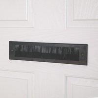 Stormguard Brush Letter Plate Draught Excluder Black 338mm x 75mm (698VV)