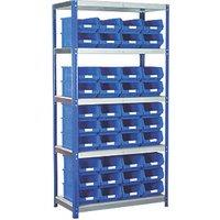 Barton Ecorax 5-Tier Metal Garage Shelving with Containers 900mm x 450mm x 1760mm (69978)