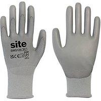 Site PU Palm Touchscreen Gloves Grey Large (699XR)