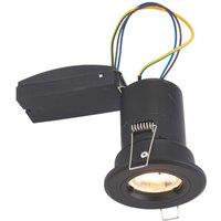 Saxby Major GU10 Fixed Fire Rated Recessed Downlight Black (700RE)