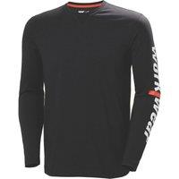 Helly Hansen Logo Longsleeve Long Sleeve T-Shirts (Mens) Black 2X Large 48.5" Chest (700XT)