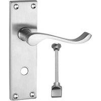 Smith & Locke Fire Rated WC Door Handles Pair Satin Chrome (7020P)